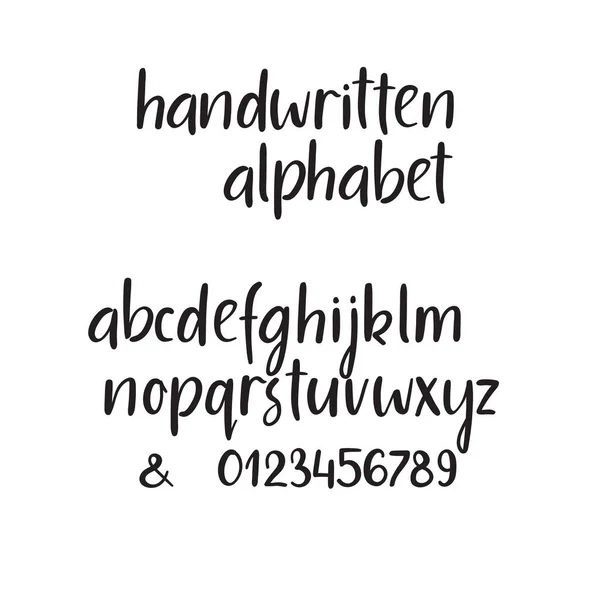 Handgeschriebene Pinselbuchstaben. abc. moderne Kalligraphie. Buchstabenvektoralphabet — Stockvektor