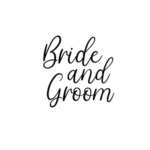 Bride and Groom. Handwritten. Calligraphy for greeting cards, wedding invitations. — Stock Vector