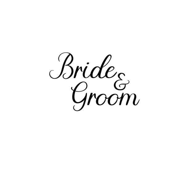 Bride and Groom. Handwritten. Calligraphy for greeting cards, wedding invitations. — Stock Vector