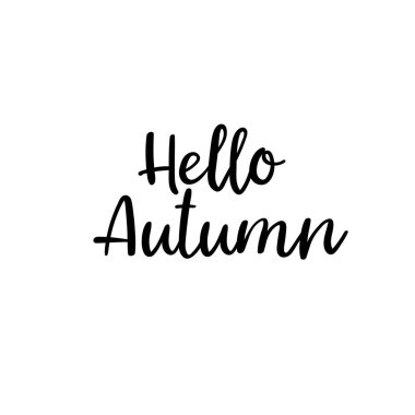 Merhaba sonbahar. El ile yazılmış modern hat yazıt. Vektör fırça harfler.