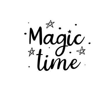 Sihir zamanı el yazısı yazıt. El yazı tatil ifade, Hat sanatı hocası, vektör çizim