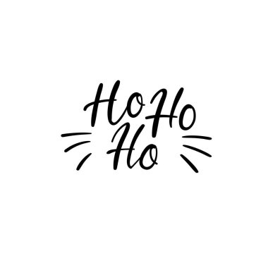 Ho Ho Ho el tebrik kartı vektör Illistration yazı. Modern hat.