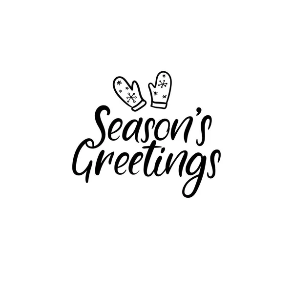 Seasons Greetings Hand Lettering Greeting Card. Vector Illistration. Modern Calligraphy.