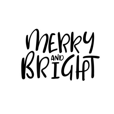 Mutlu ve zeki. Noel ve mutlu yeni yıl kartları. Modern hat. El yazı tebrik kartları, fotoğraf bindirmeleri, Davetiyeler, Etiketler için.