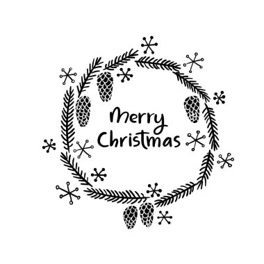 Mutlu Noeller ve mutlu yeni yıl kartları kümesi. Modern hat. El yazı tebrik kartları, fotoğraf bindirmeleri, Davetiyeler, Etiketler için.