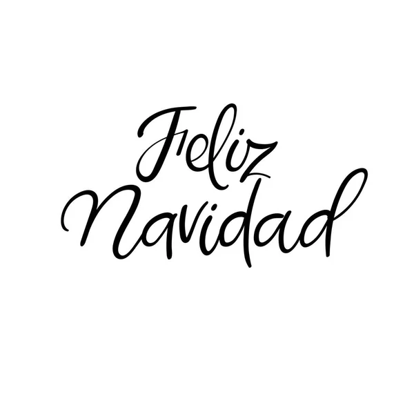 Vrolijk kerstfeest in het Spaans. Feliz Navidad. Hand belettering groet Card. Vector Illistration. Moderne kalligrafie. — Stockvector