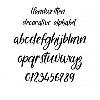 El yazısı fırça harfler. ABC. Modern hat. El yazı vektör alfabesi