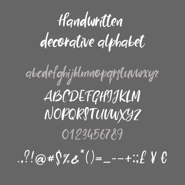 Lettres manuscrites. ABC. Calligraphie moderne. Alphabet vectoriel lettrage à la main — Image vectorielle