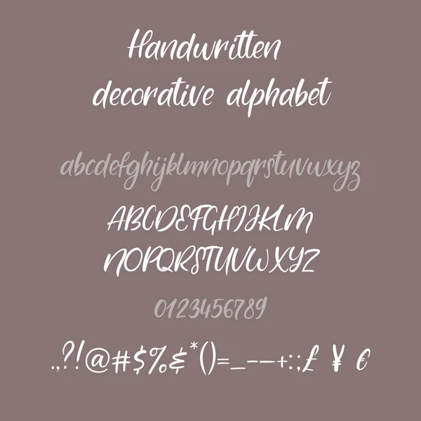 Handgeschreven brieven van de borstel. ABC. Moderne kalligrafie. Hand belettering Vector alfabet — Stockvector