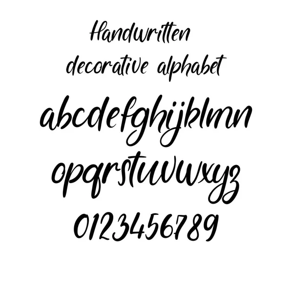 Handwritten Brush Letters. ABC. Modern Calligraphy. Hand Lettering Vector Alphabet — Stock Vector