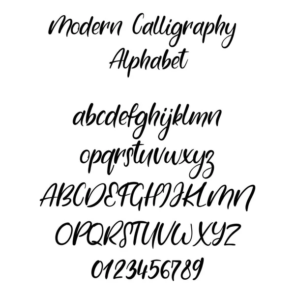Букв рукописних пензля. ABC. Сучасні каліграфії. Рука написи вектор абетка — стоковий вектор