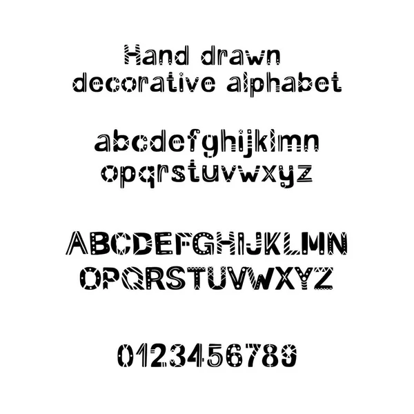 Decorative hand drawn alphabet. Handwritten brush font. Modern ABC. — Stock Vector