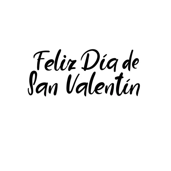 Feliz Dia San Valentin Boldog Valentin Napot Spanyol Kézzel Felirat — Stock Vector