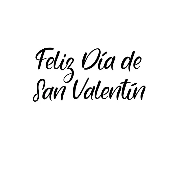 Feliz Dia San Valentin Joyeuse Saint Valentin Espagnol Inscription Manuscrite — Image vectorielle