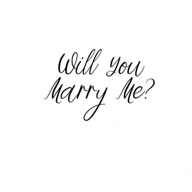 Beni tebrik kartı Modern hat yazı el evlenir. Vektör çizim. Dekor düğün