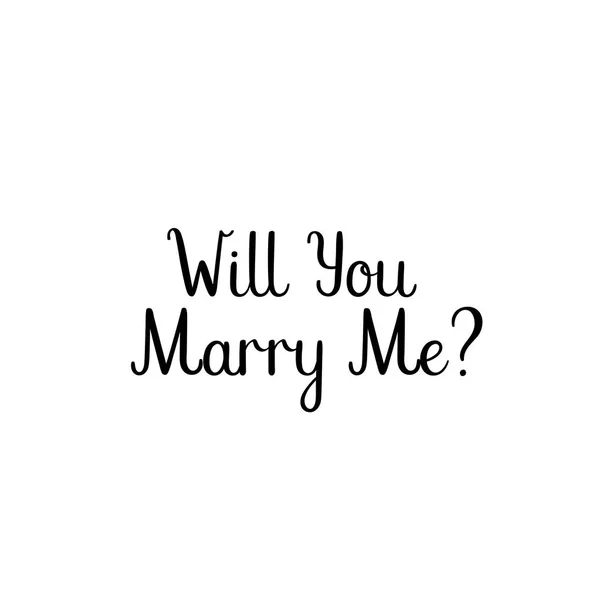 Veux-tu m'épouser ? Carte de vœux. Calligraphie moderne. Illustration vectorielle. Décor de mariage — Image vectorielle