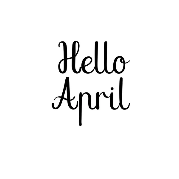 Hallo April Hand belettering inscriptie. Lente groet Card. borstel kalligrafie. Vectorillustratie. — Stockvector