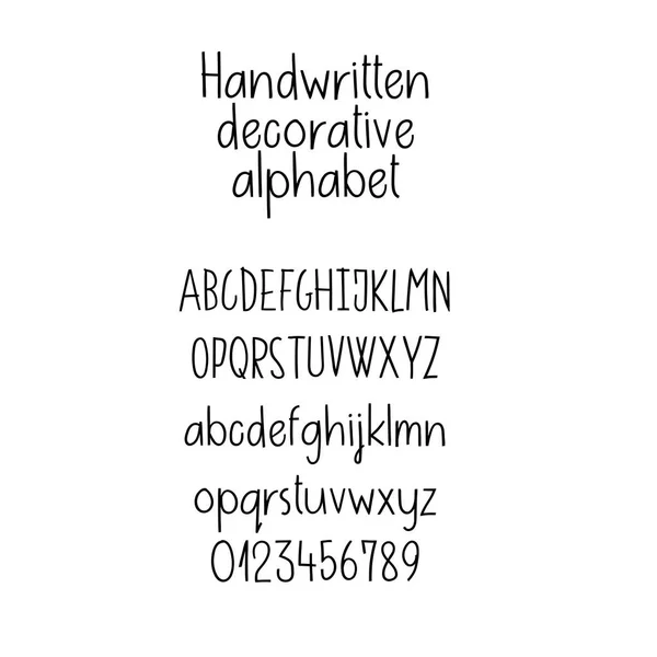 Dekoratives handgezeichnetes Alphabet. Handgeschriebene Pinselschrift. modernes abc. — Stockvektor