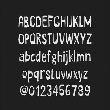 Kesme dekoratif alfabe. Papercut abc vektör. El yapımı yazı tipi.