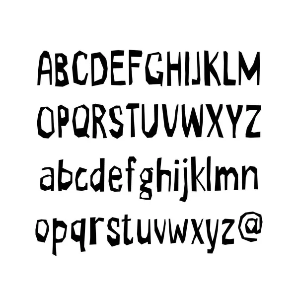 Ausschnitt dekoratives Alphabet. papiergeschnittener Vektor abc. Handgemachte Schrift. — Stockvektor
