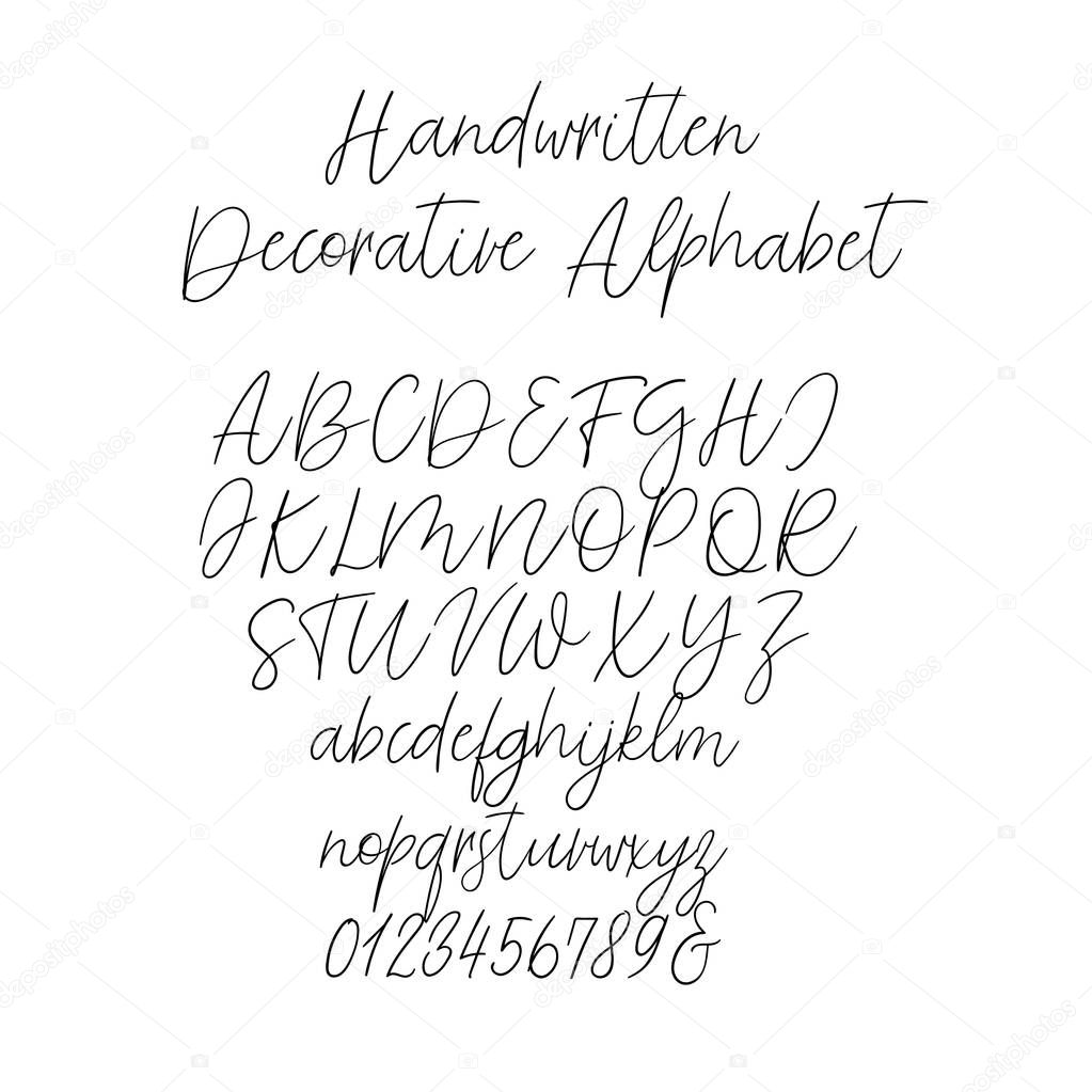 Calligraphy Alphabet. Exclusive Letters. Decorative handwritten brush font for: Wedding Monogram, Logo, Invitation.