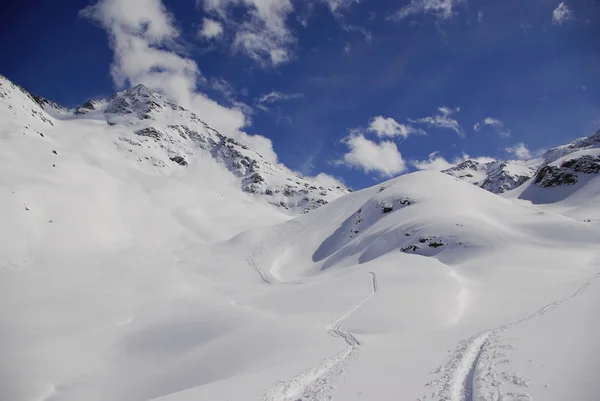 Zasněžené vrcholy v evropských Alpách — Stock fotografie