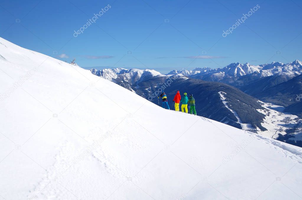 Snowy peaks in the European Alps