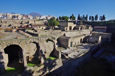 Ercolano, Vesuvius tarafından tahrip kalıntıları görünümünü.