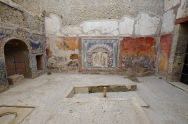 Ercolano, Vesuvius tarafından tahrip kalıntıları görünümünü.