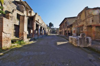 Ercolano, Vesuvius tarafından tahrip kalıntıları görünümünü.