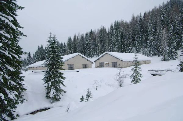 Casera aiarnola unter dem Schnee. — Stockfoto