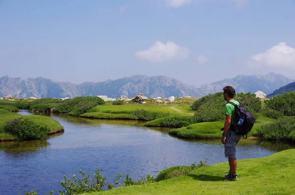 Trekking in Corsica: Bergeries de I Pozzi 图库图片