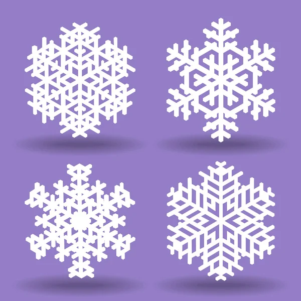  Dört beyaz kar taneleri.