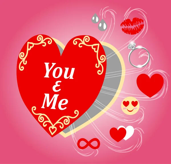 Kalp aşk elemanları ile.