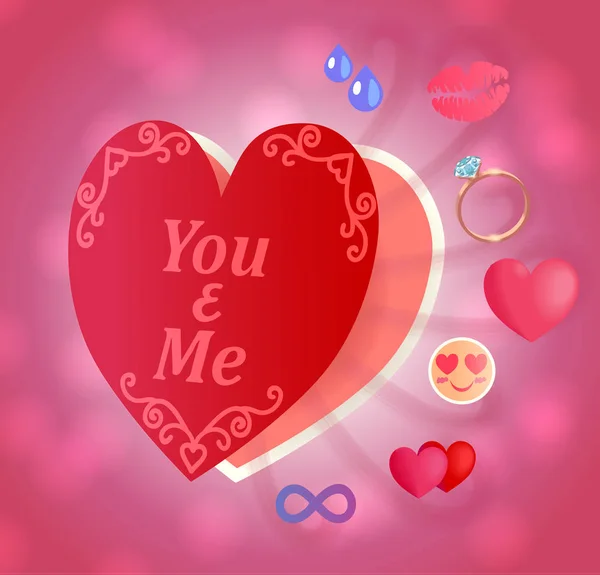 Kalp aşk elemanları ile.