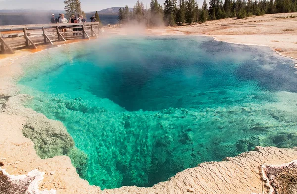 Mavi Şofben havuzu kapatın, Yellowstone Milli Parkı, Wy, ABD