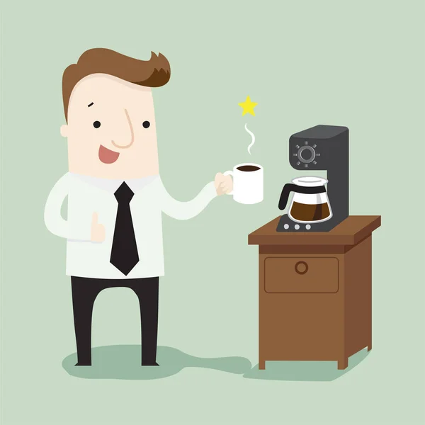 Homme d'affaires aime l'heure du café — Image vectorielle