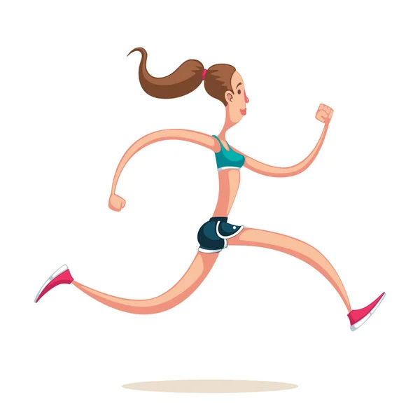 Runner Girl Illustration — Stockvektor