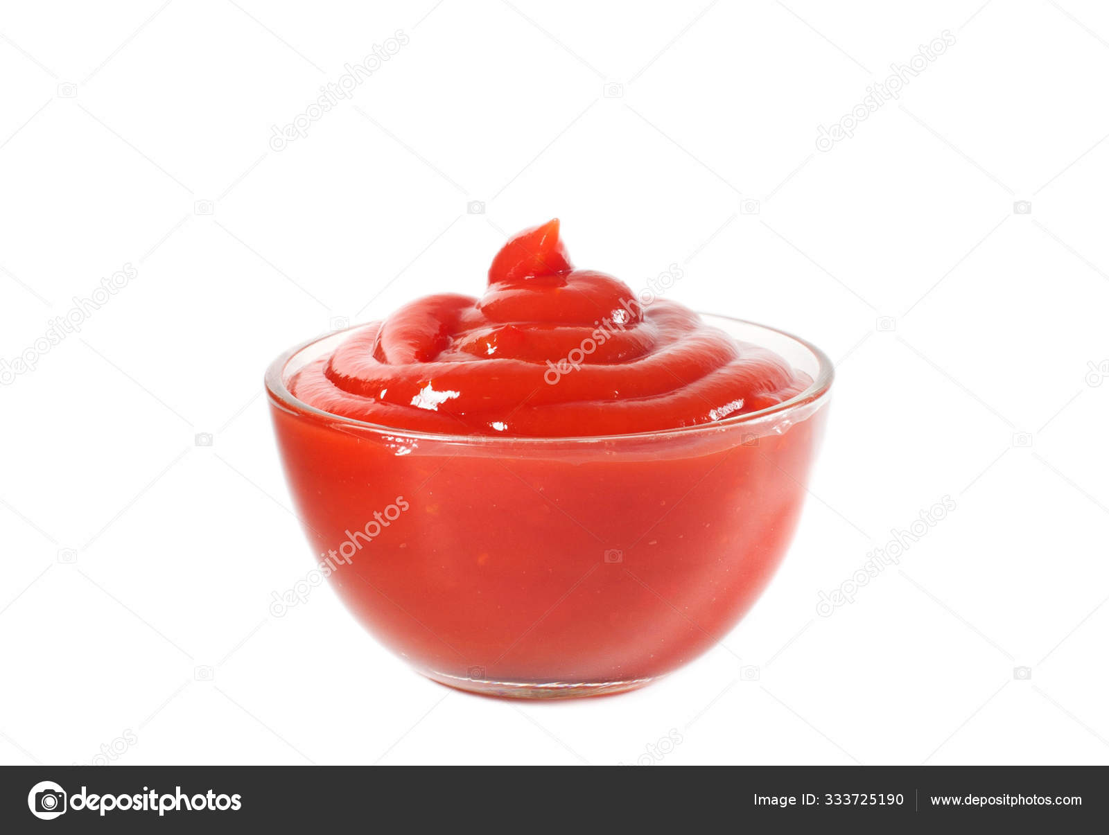 Tomato Ketchup in a Small Transparent Glass Round Bowl Isolated on White  Background Stock Photo - Image of cutout, food: 178117294