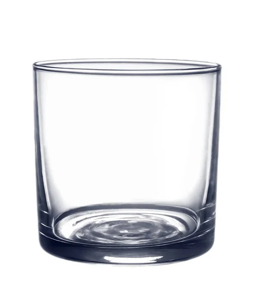 Vidro Baixo Largo Vazio Para Álcool Isolado Fundo Branco — Fotografia de Stock