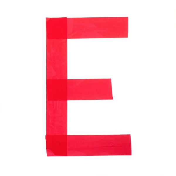 Letter Made Red Construction Adhesive Tape 배경에 고립됨 — 스톡 사진