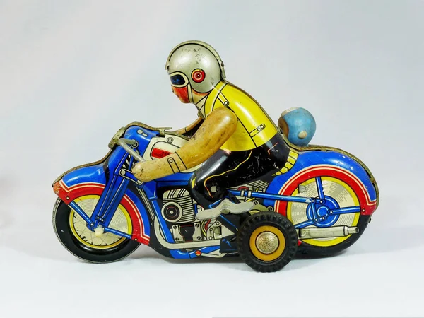 Teneke oyuncak motosiklet — Stok fotoğraf