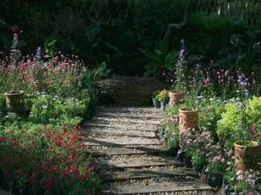 Parktaki taş geçit.