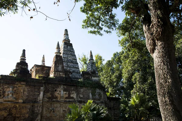 Történelmi Látnivalók Műemlékek Thaiföldön Műemlékek Chiang Mai Tartományban Második Legnagyobb — Stock Fotó