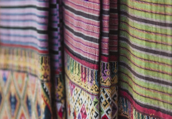 Textiles Antiguos Algodón Textiles Populares Tailandeses Textiles Tradicionales Hechos Pigmentos — Foto de Stock