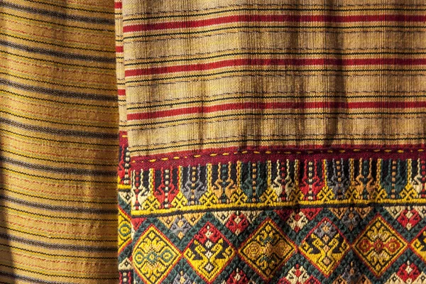 Textiles Antiguos Algodón Textiles Populares Tailandeses Textiles Tradicionales Hechos Pigmentos — Foto de Stock