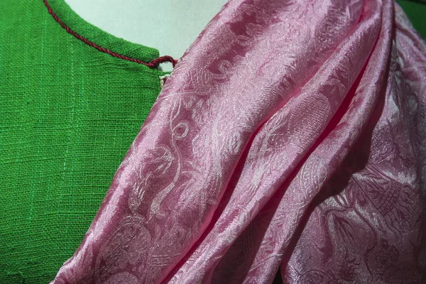 Ősi Textil Selyem Pamut Thaiföld Népi Textil Hagyományos Textil Készült — Stock Fotó