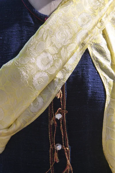 Bavlněné Starověké Textil Hedvábí Thajsko Lidového Textilu Tradiční Textilie Vyrobené — Stock fotografie
