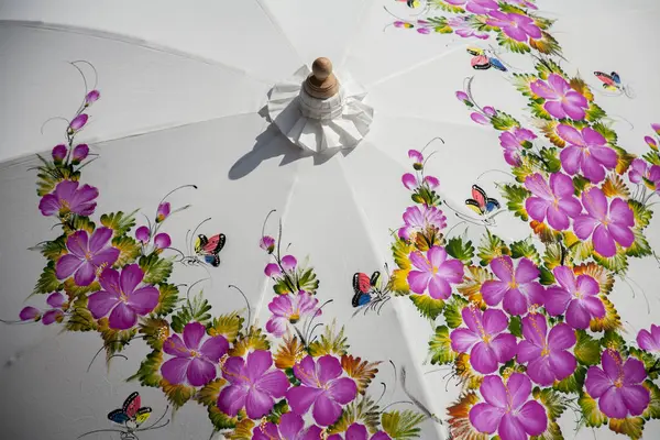 Regenschirme Papierschirme Bunte Bunte Hintergrund — Stockfoto