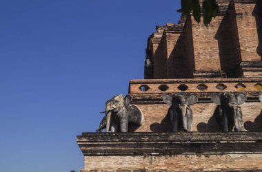 Tarihi turistik ve tarihi mekanlara Tayland / Wat Chedi Luang tarihi site Chiang Mai, Tayland'ın büyük Kuzey illerde